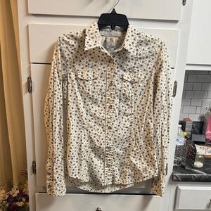 Cathartt for Women blue flowers button (snaps) down, size M.